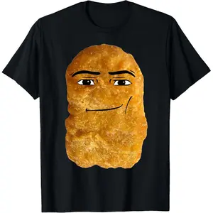 100% cotton Chicken Nugget Meme T-Shirt, Small, Black