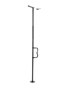 Floor-to-Ceiling Transfer Pole, Tension Mounted Bathroom Grab Bar With Anti-Slip Curve Handle, 300 Lb Capacity Security Pole For Elderly And Disabled, Ideal Senior Safety Pole For 7-10 Ft Ceilings, Black Finish