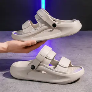 Bdhjydb Men's Thick-Soled Slippers with Stepping-on-Feces Feeling, Trendy and Versatile, Suitable Driving, Soft Sole, High Elasticity, Outdoor Wear, Summer Slippers, Beach Slippers