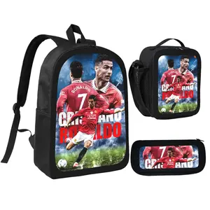 Ronaldo CR7 Iconic Football Backpack Stylish Soccer Sports Print School Bag Ultra Lightweight Breathable Daypack Ergonomic Support Casual Travel Bag Fashion Sports Fan Accessory Great Daily Gifting Choice For Young Fans And Students tiktokshopspringglowup