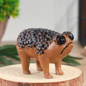 2 pieces - African Rain Frog resin statues, cute black African rain frog toad statues, perfect for garden decoration, creative outdoor home decor items and tabletop gift choices.