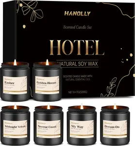 Hotel Scented Candles Set, 6 Pack Candles for Home Scented, Luxury Aromatherapy Jar Candle Gifts for Men & Women, Natural Soy Wax Long Lasting Candle Kit for Halloween, Birthday, Christmas