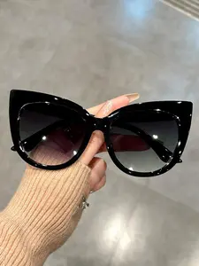 Unisex Simple Style Plain Color Leopard Pattern Cat Eye Sunglasses (1 Pair), Trendy Casual Sunglasses for Everyday Use, Fashion Accessories for Outdoor Activities
