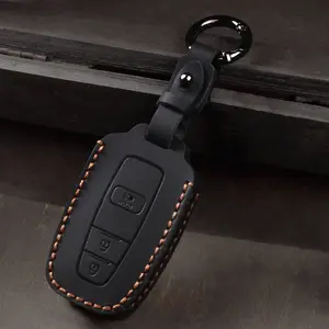 Car Key Case Leather Protector for Fall, Key Fob Cover for Toyota RAV4 Camry Corolla Avalon CHR Prius GT86 Highlander