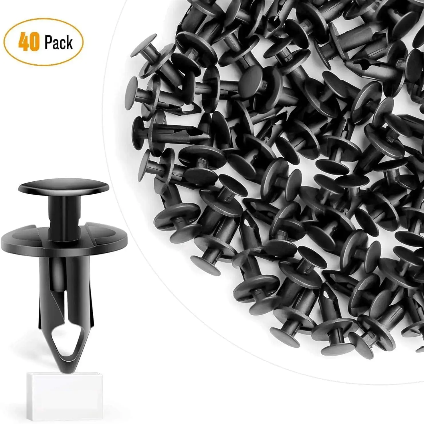 Nilight 40pcs Sturdy & Durable Reusable Anti-Corrosion Car Push Retainer Clips Kit, 8mm Head Fasteners (Fits 21.4mm Hole) for Door Panels, Dashboard Dismantling, Automotive Accessories
