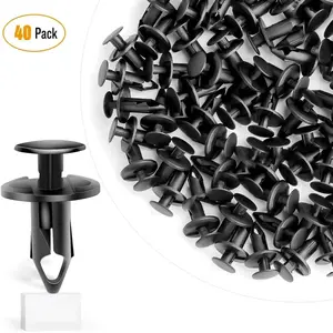 Nilight 40 Pcs Head 21.4mm Hole 8.6mm Car Push Retainer Clips Kits Door Clip Panel Audio Video Dashboard Dismantle