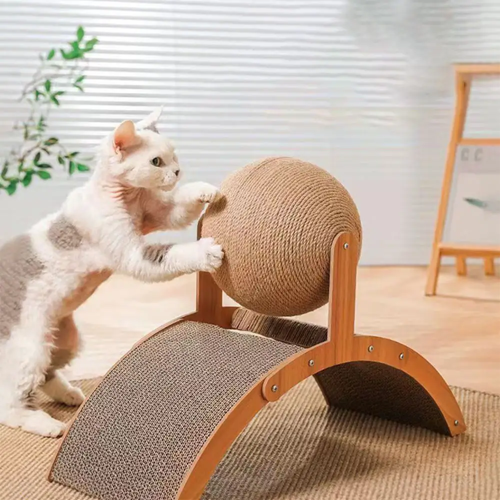 Cat Scratcher, Durable Cat Scratching Board with Ball, Interactive Pet Scratching Toy, Pet Furniture for Indoor Cats