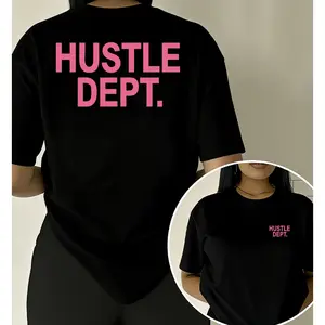 Hustle Dept." Bold Graphic Relaxed Fit Tee For Women Printed Womenswear