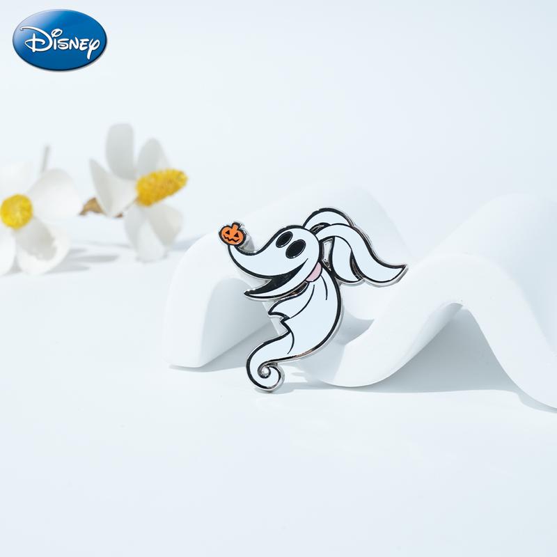 Disney The Nightmare Before Christmas Zero 1PC Official License Collectible Pin Novelty Q-version Design Anime Brooch Backpack Decoration Jacket Lapel Anti-Rust Exquisite Alloy Enamel Gift