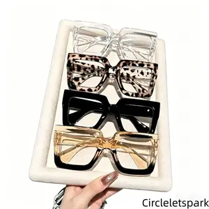 4 Pack Unisex Trendy Leopard and Ombre Pattern Eyeglasses Lightweight Fashion Frames Stylish Casual Accessory for Everyday Wear Outdoor Activities Travel Shopping and Daily Casual Use