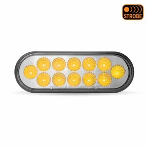 Trux Accessories - 6 Inch Amber Turn Marker to Amber Strobe Oval LED Light