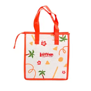 LoloYum Insulated Lunch Bag - Hawaiian Inspired with Vibrant Tropical Design and Lightweight with Durable Handles for Easy Carrying