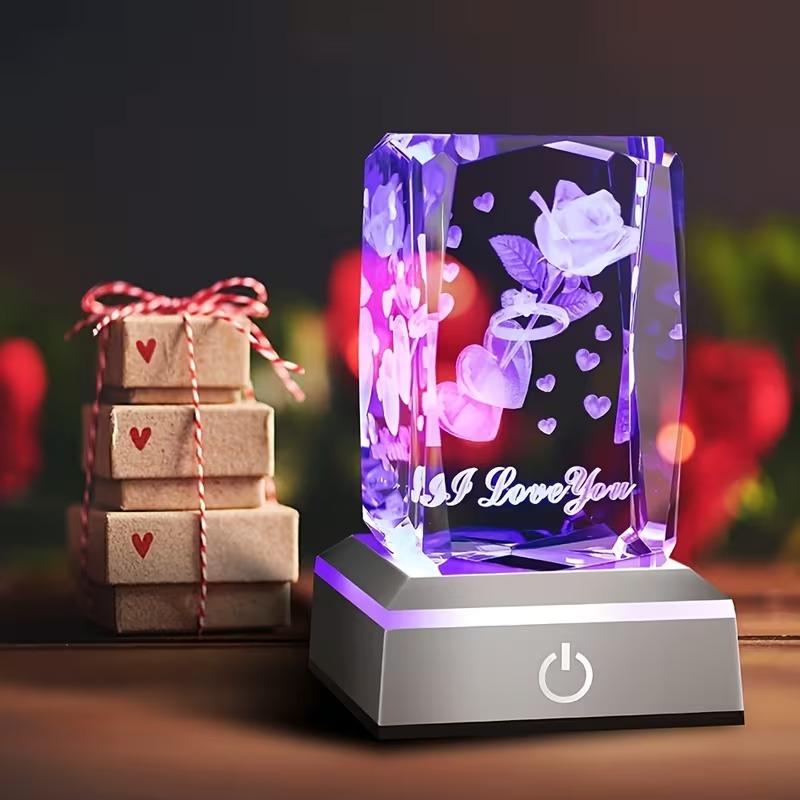 Classic Gifts LED Everlasting Rose Flower & 3D Rose Series Crystal Décor Collectibles,Eternal Romantic Creative Gifts for Women - Valentine's,Day Mother's Day, Birthday, Memorable Dates luxury valentines Gifts for Her Perfect gift Surprise Idea for LOVE