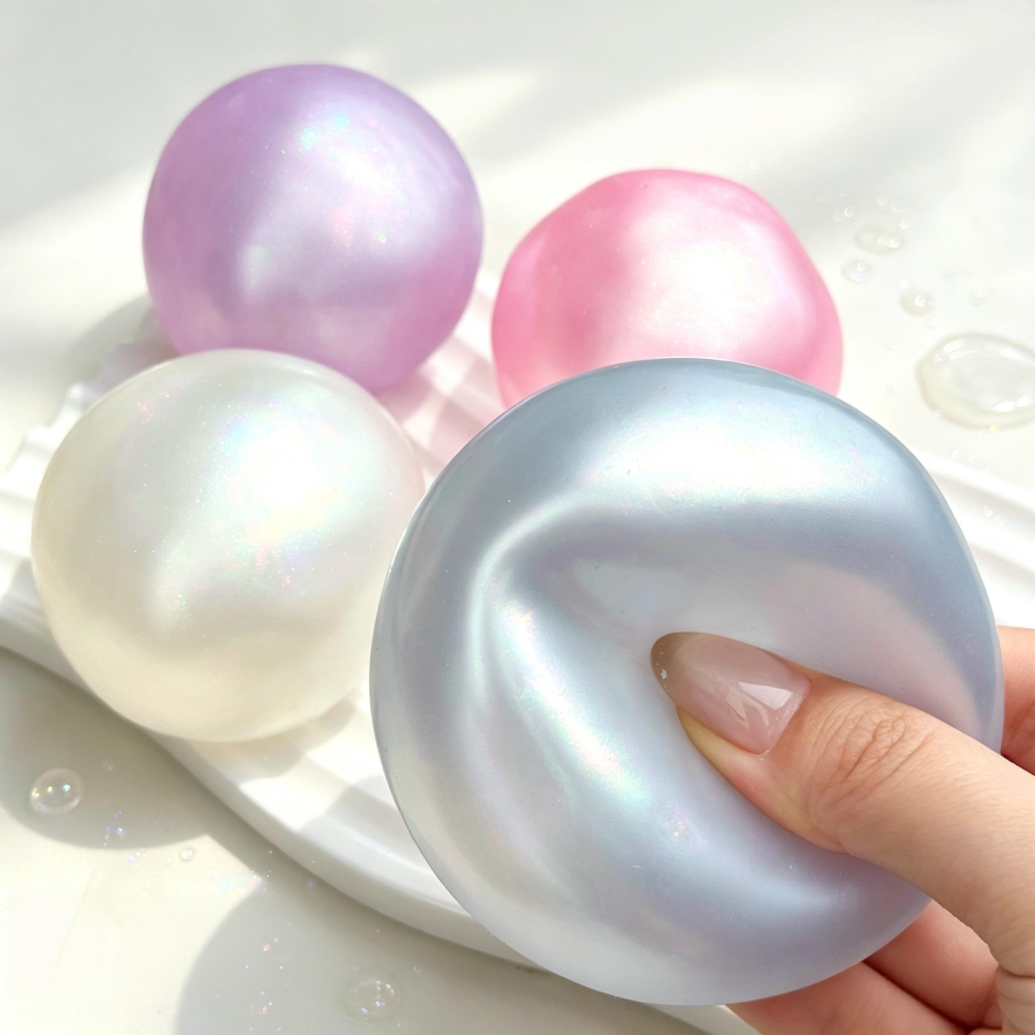 Pearlescent Coconut Oil Squishy Stress Ball Handmade Macaron Squishies Toys
