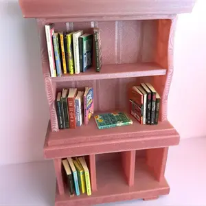 Mini Book Shelf - Wood Look Bookshelf with 3 Shelves for Home Decor and Storage in Various Colors Ideal for Mini Books & Collectibles