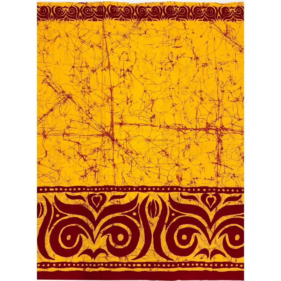 Batik Wax Print- Orange Gold  Red
