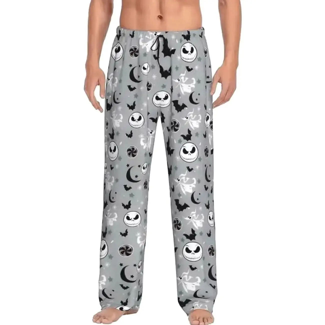 Spooky Skeleton Pajama Pants, Gothic Holiday Lounge Pants, Halloween Inspired Sleepwear, Unisex Cozy Christmas Gift, Creepy Nightwear