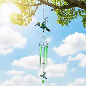 Hummingbird Metal 3D Wind Chime, Durable Sunproof Waterproof, Spring Summer Home Garden Decor, Ideal Gift for Nature Lovers