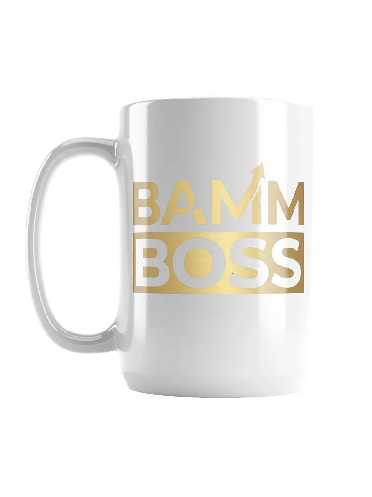 BAMM BOSS White Glossy Mug 15oz (Stack)
