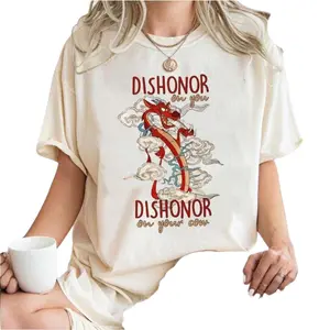 Mushu Dishonor Comfort Colors Shirt, Mushu Dragon Dishonor On Your Cow, Mulan Shirt, DNyworld Shirts, Funny DNworld Shirts Cheap Streetwear