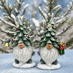 Christmas Decorations, Resin Gnome Figurines, Christmas Tree Statues, Dwarf Sculptures, Creative Desktop Decorative Arts & Crafts, Christmas Gnomes