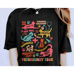 Veterinary Tech T-Shirt / Sweatshirt / Hoodie , Animal Lover Gift, Veterinary T-Shirt,  Vet Nurse , Pet Lovers Cotton Unisex Fabric Crewneck Grey