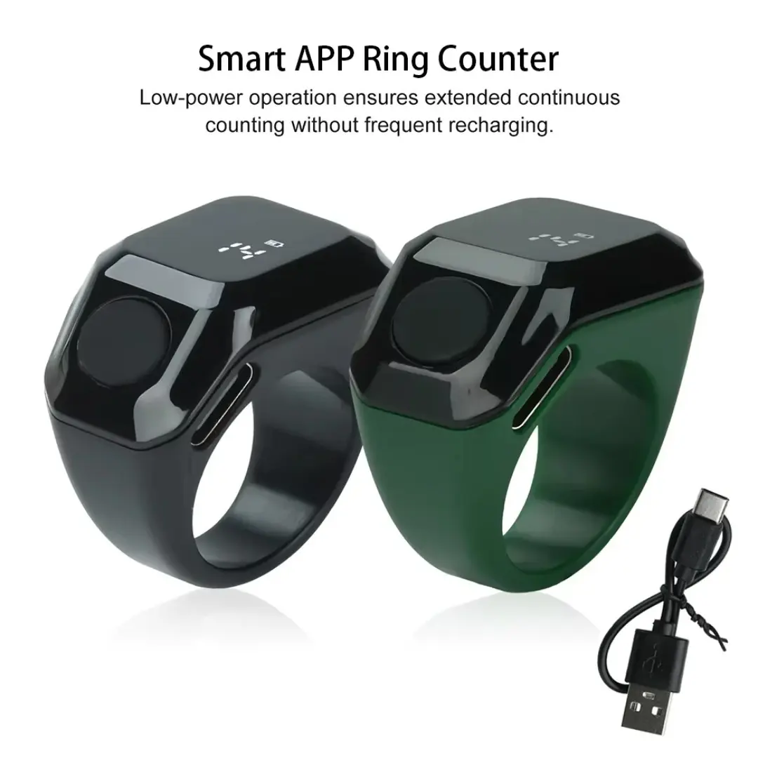Smart APP Ring Counter Portable Digital Display Counter Bluetooth Counting Ring Time Vibration Reminder Wearable Tally Counters outdoorfun