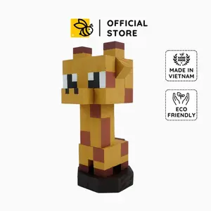 Giraffe Wooden Model, Unique Giraffe  Pixel Block, DIY Minecraft decor, Custom Handmade Gift & DIY Coloring Kit, Gift for him, Gift for her