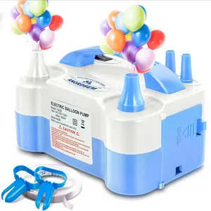 Balloon Air Pump: Case with Dual Nozzle - Quick Inflating for All Balloons at Home - Blower Machine Knotter/Ribbon for Parents DIY Decoration