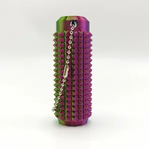 Spiky Fidget Keychain] Cool Cylinder Design! Squeeze & Poke for Instant Stress Relief!