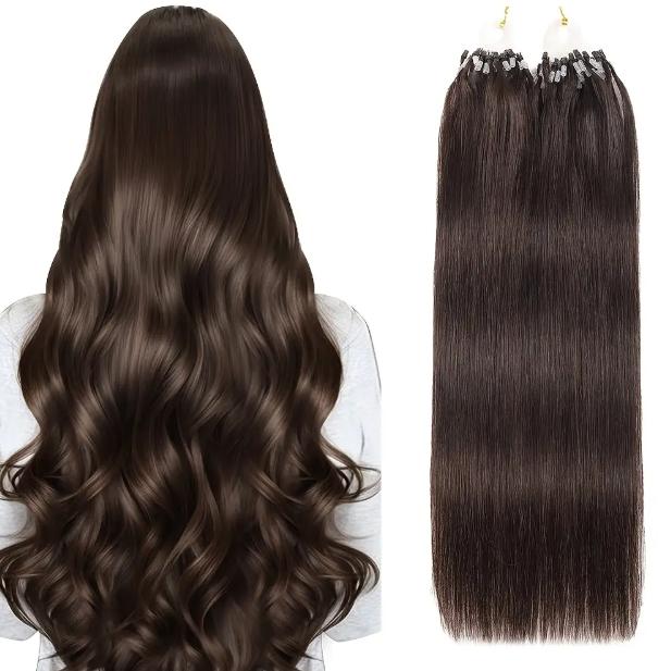"Micro Loop Human Hair Extensions for Women & Girls, 12-28 Inch 30G 50 Strands, Red Blonde Silky Soft, Undetectable & Comfortable, No Tangle No Shedding for Glamorous Natural Looks "	