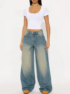 Livingston Loose Wide Leg Jeans - Vintage Wash