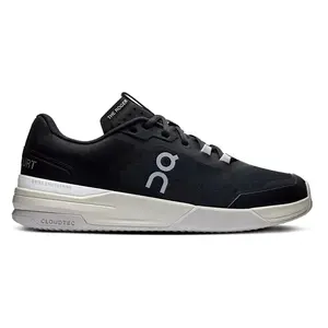 ON Men's THE ROGER Advantage Pro Clay Tennis Shoes Black and White with CloudTec Technology for Enhanced Performance