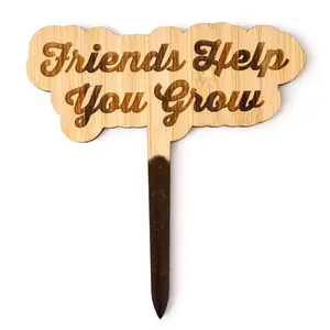 Bamboo Premium Stake Signs - Friends Help You Grow