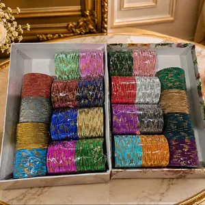 Metal Glitter 2-Pack Bangles (48), Elegant Fashionable Bracelet & Jewelry Accessory - Vibrant Colors, Unique Pattern