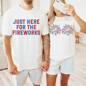 Couples Fourth Of July Shirts, Funny Firework Adult Humor 4th Of July Matching Shirts For Couples, Independence Day Fireworks Graphic Tee For Men Women , Unisex Casual Graphic T-Shirts