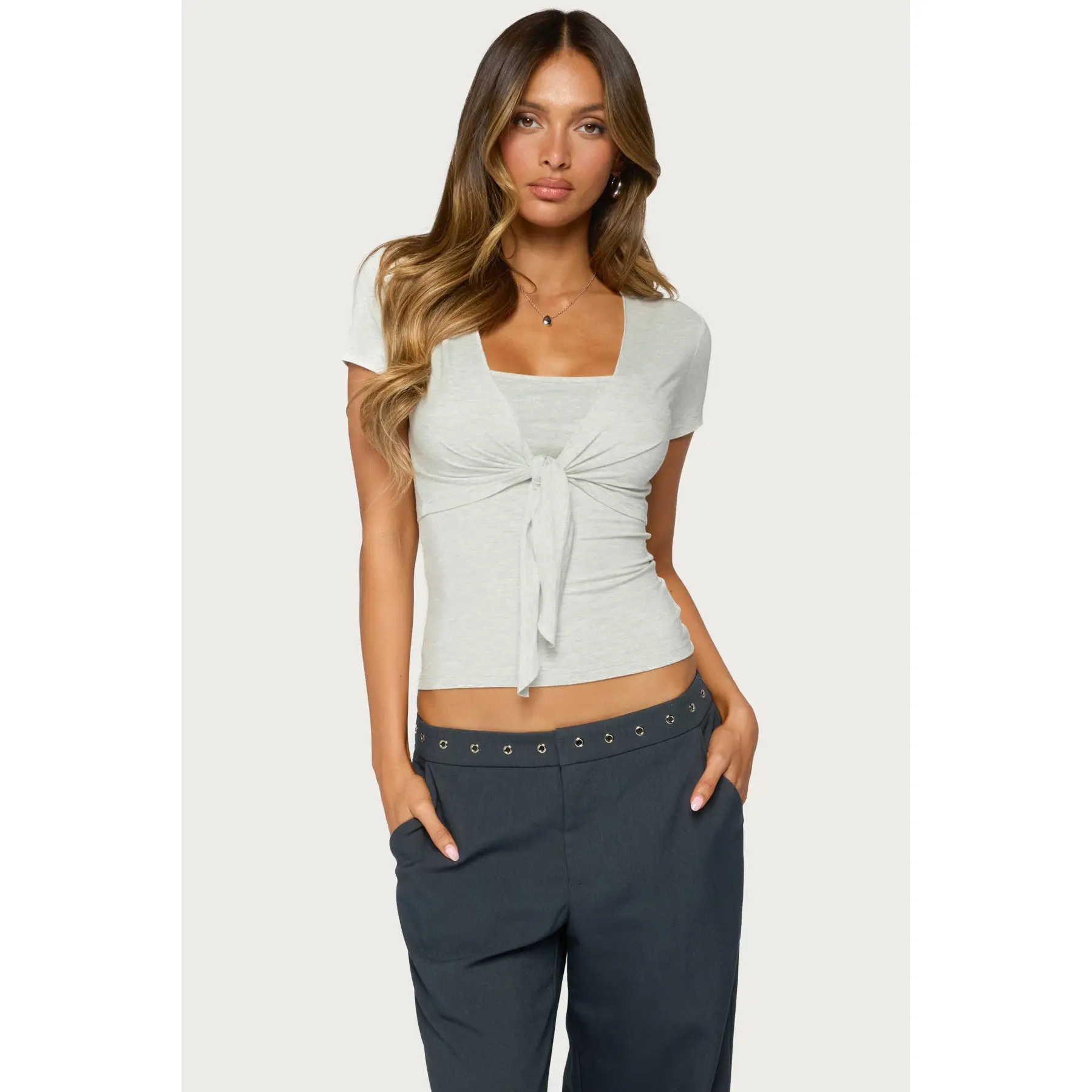 Malka Two Piece Tie Front Top