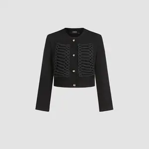 Cider [size 2-10] Solid Knot Design Button Jacket