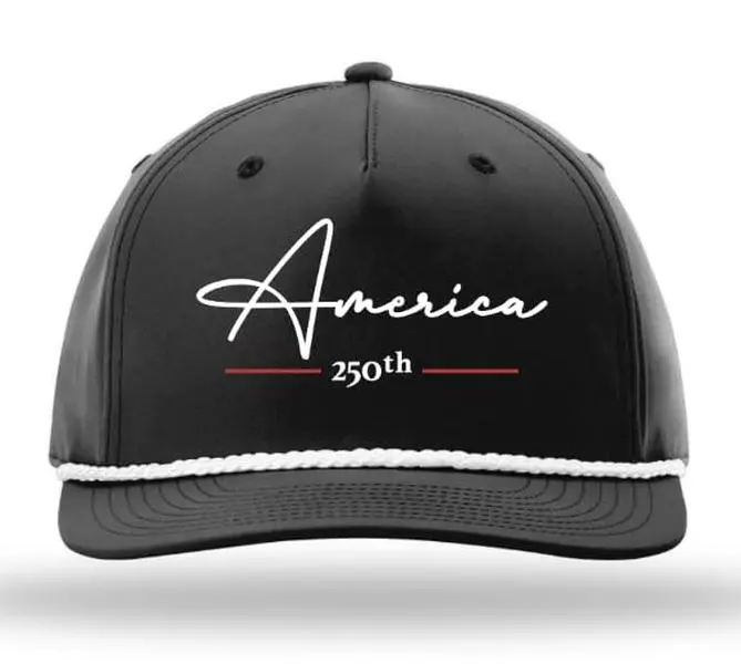 Trenz Shirt Company Men's 250th Anniversary 5-Panel Classic Rope Hat - Embroidered Emblem Patriot Themed Hats, Embroidered Emblem Hats