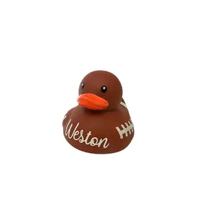 Personalized Sports Football Brown Ball Custom Name Color Themed Rubber Duck Ducks Medium Individual Decoration