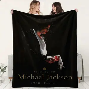 Superstar Theme Flannel Blanket, Michael Jackson Memorial Blanket, High-Quality Inkjet Print, Soft and Cozy, Cozy Throw Blanket, Perfect Gift for All Seasons