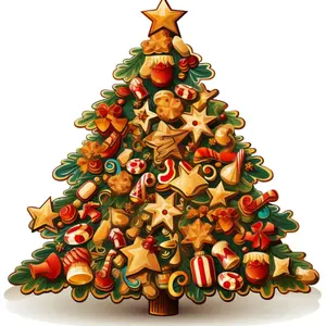 Christmas Wooden Puzzle Tree Shape, Unique Irregular Animal Design, Perfect Holiday Gift for Friends & Family, Modern Art Home Decor
