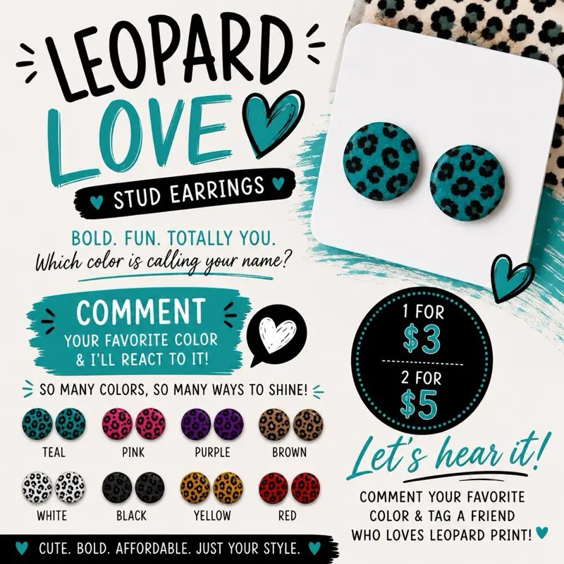 Leopard Stud Earrings