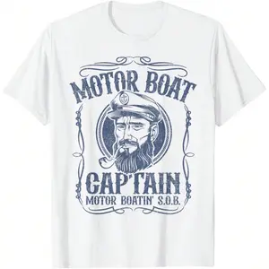 Motor Boat Captain Funny Pontoon Boating Motor Boatin Lake T-Shirt