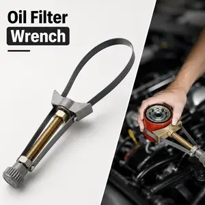 Single Steel Band Adjustable Oil Filter Strap Wrench, for Car & Light Truck Oil Filter Dismounting, Universal Auto Maintenance Hand Tool, 60–105mm Adjustable Caliber Labor-saving Filter Removal Spanner