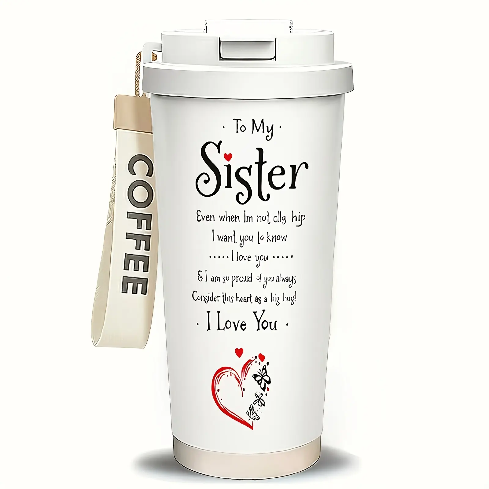 20 oz Reusable Tumbler Cup - Double-Layer Insulated Vacuum Flask with Lid, Travel Mug for Hot/Cold Drinks, Ideal for Outdoor Travel, Valentine's Day Gift