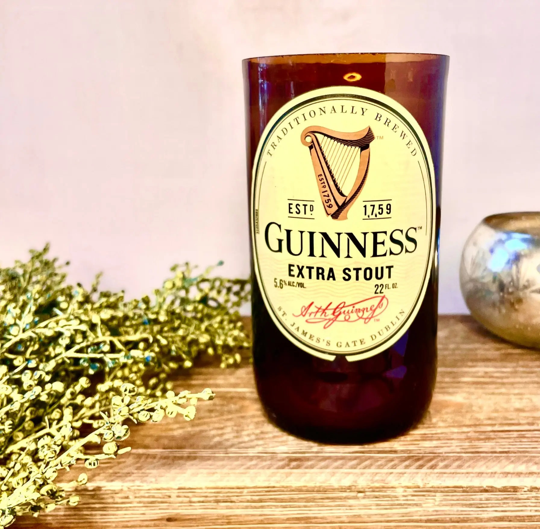 Beer candles - 22oz Guinness Stout bottle - soy wax - hemp wicks - DECONSTRUCTED CANDLES