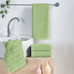 Elegant Comfort 4-Pack Premium Turkish Cotton Braided Hand Towel Set, 16 x 28 inch