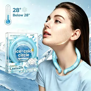 Neck Cooling Ring, Ice Circle Neck Cooler for Hot Weather, Reusable Wearable Gel Cooling Device, Relieves Summer Heat Discomfort