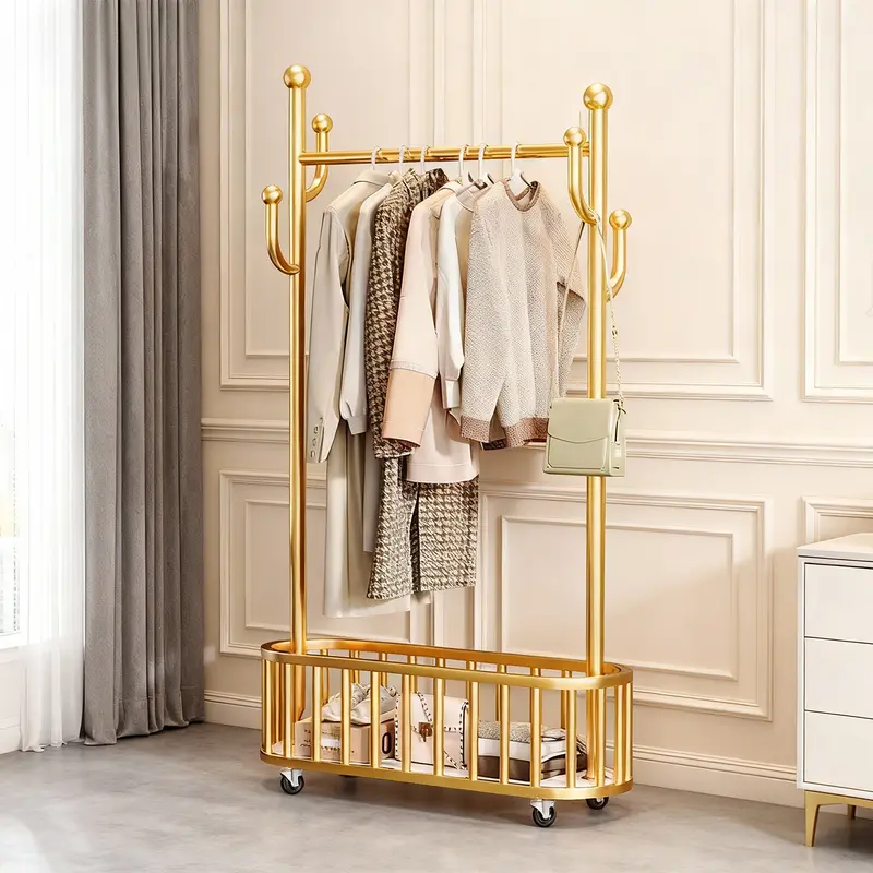 gold clothing rack - TikTok Shop
